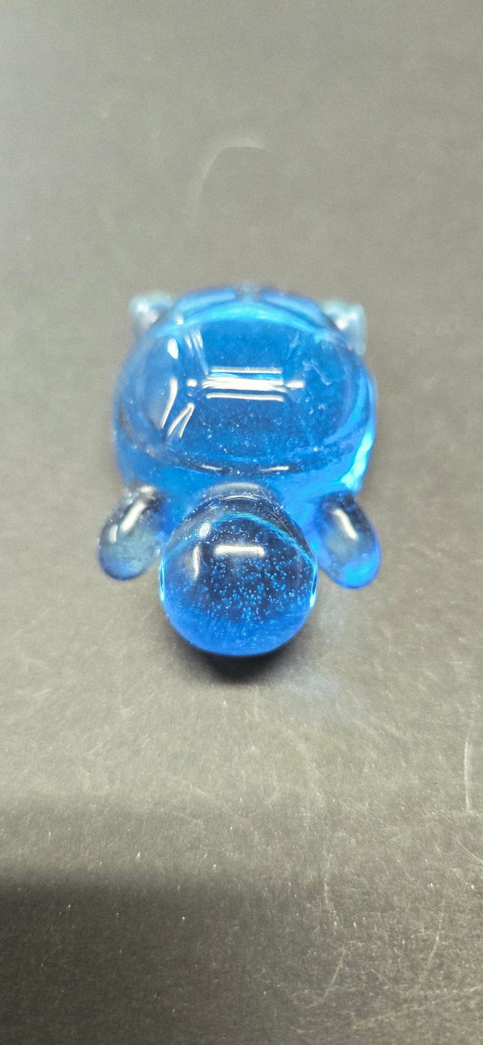 Handmade Blue Glitter Turtle Figurine - Cute Resin Sea Turtle Decor Gift