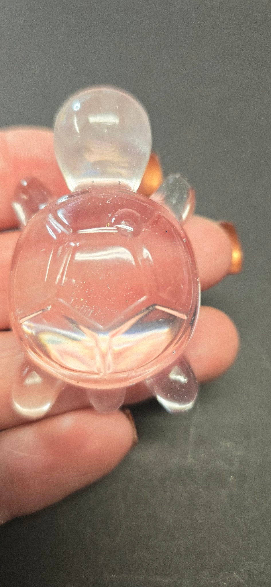 Handmade Clear Turtle Figurine - Cute Resin Sea Turtle Decor Minimalist Gift