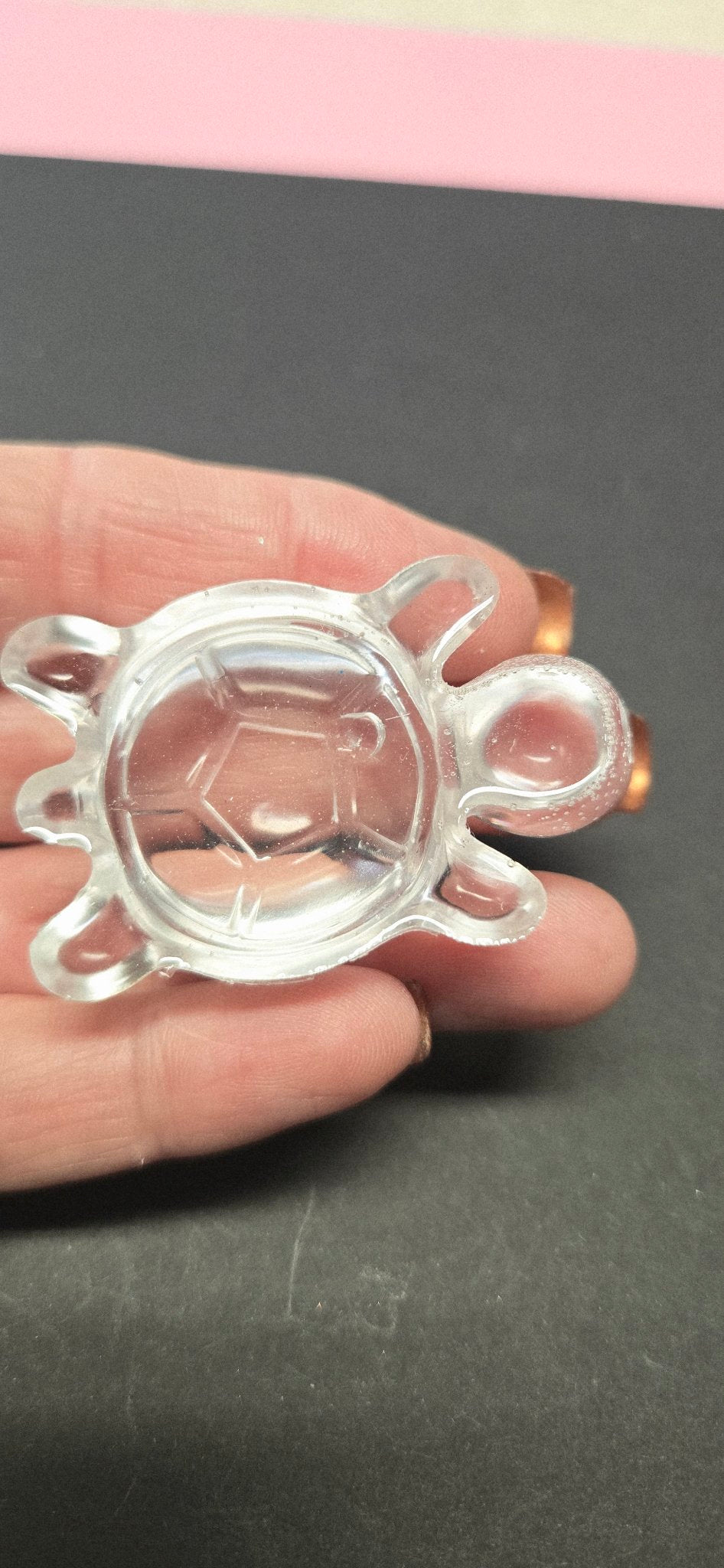 Handmade Clear Turtle Figurine - Cute Resin Sea Turtle Decor Minimalist Gift