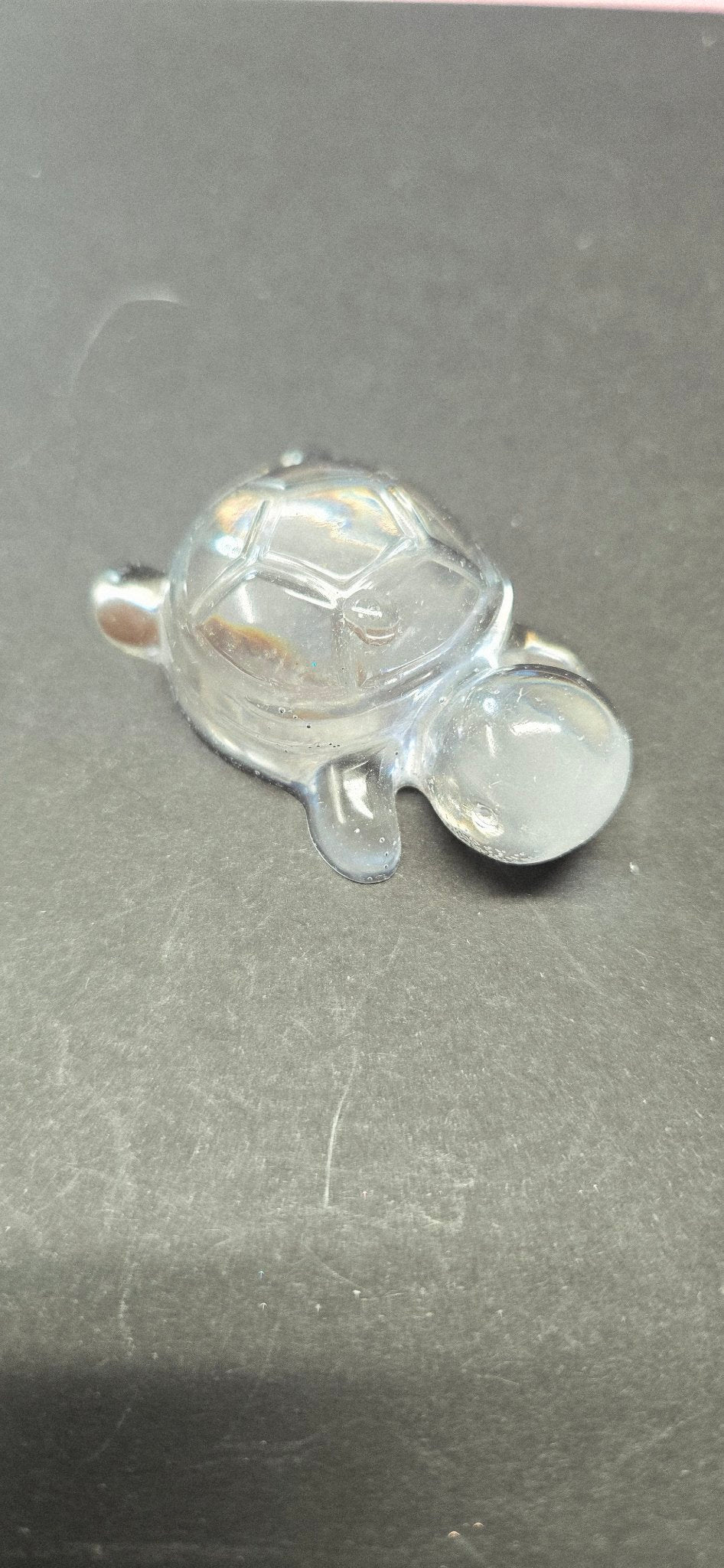 Handmade Clear Turtle Figurine - Cute Resin Sea Turtle Decor Minimalist Gift