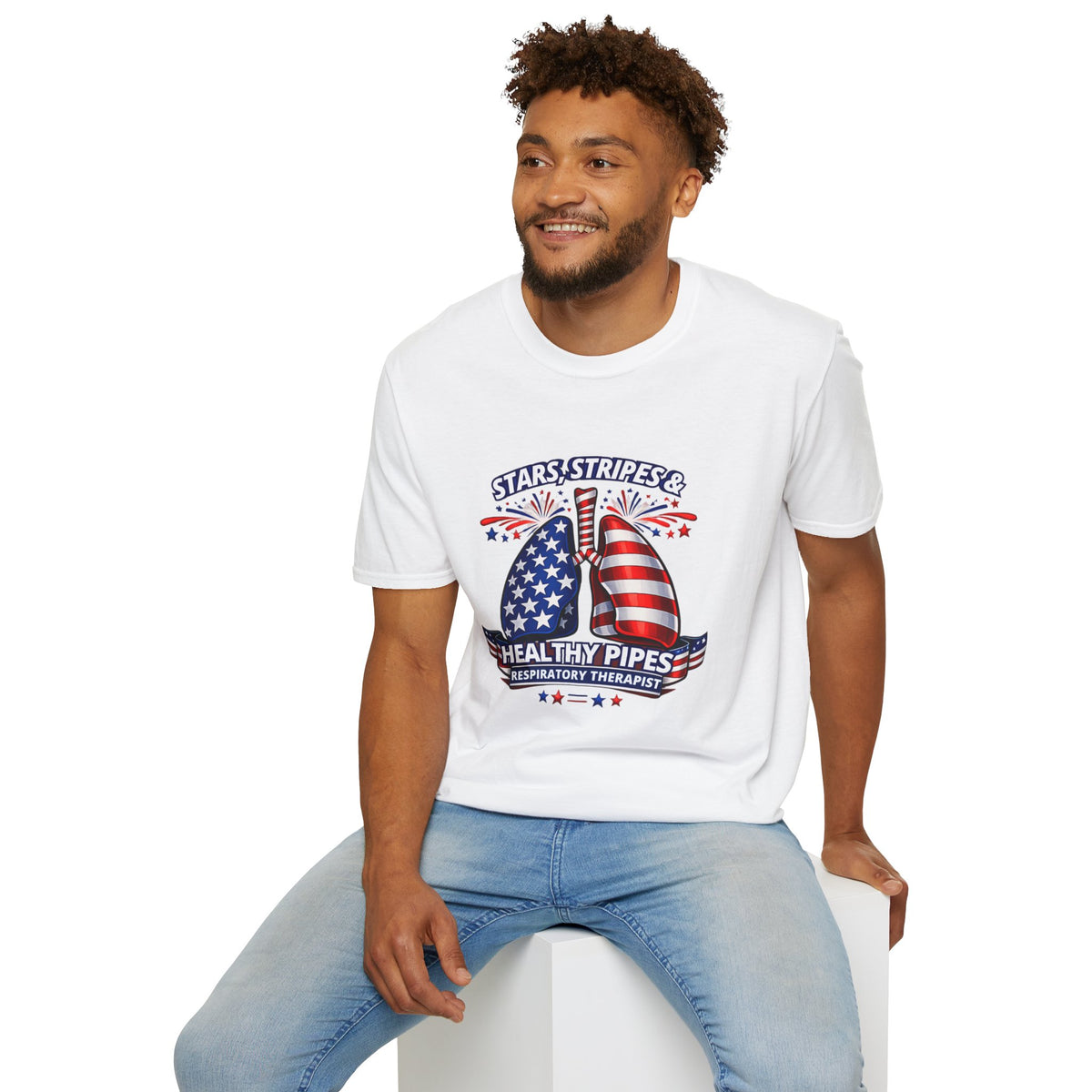 Stars and Stripes Healthy Lungs Respiratory Therapist T-Shirt