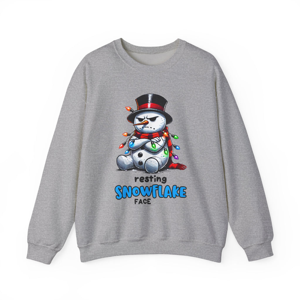 Resting Snowflake Face Snowman with Lights Sweatshirt