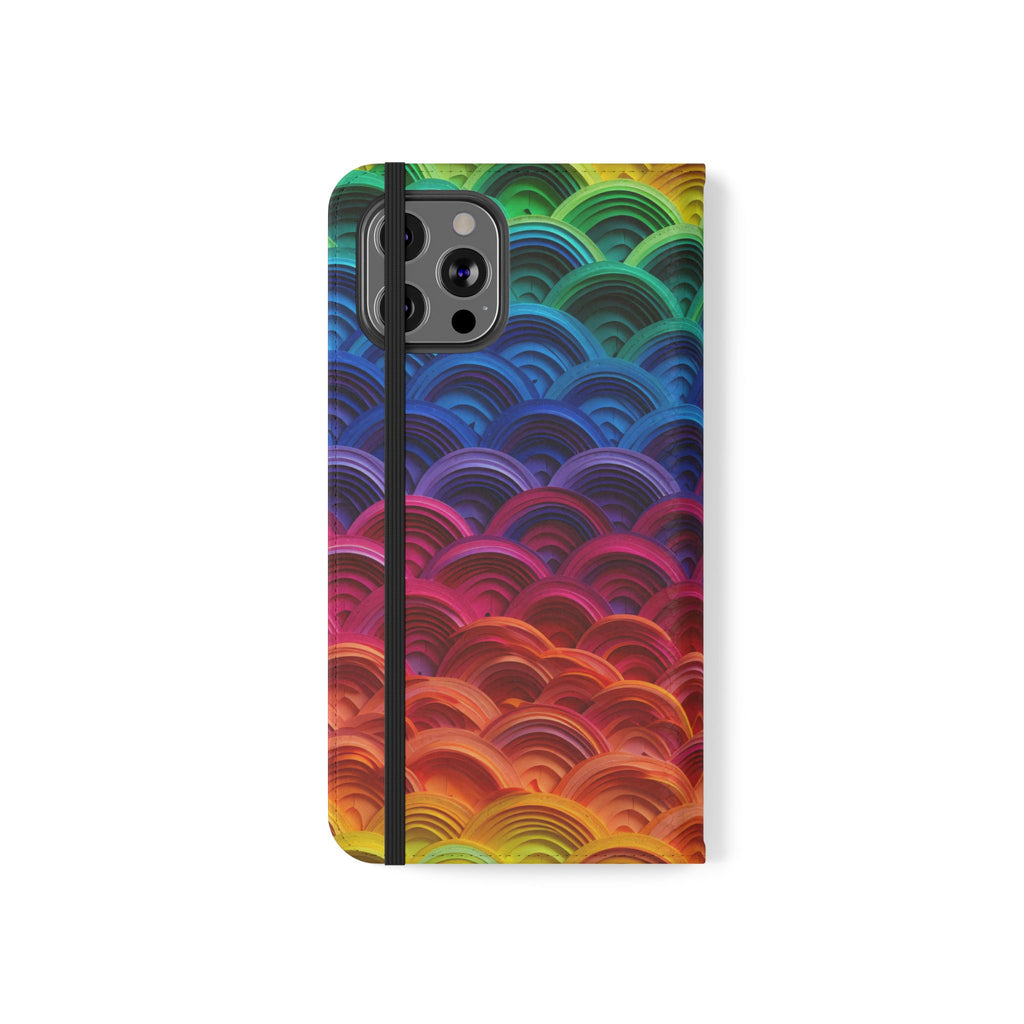 Rainbow Wave Scales Flip Case | Colorful Gradient Phone Cover