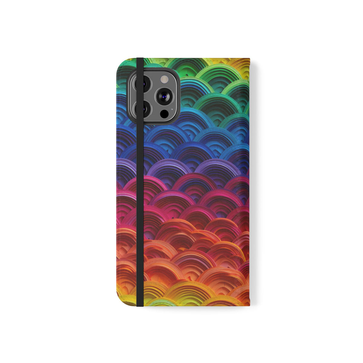Rainbow Wave Scales Flip Case | Colorful Gradient Phone Cover