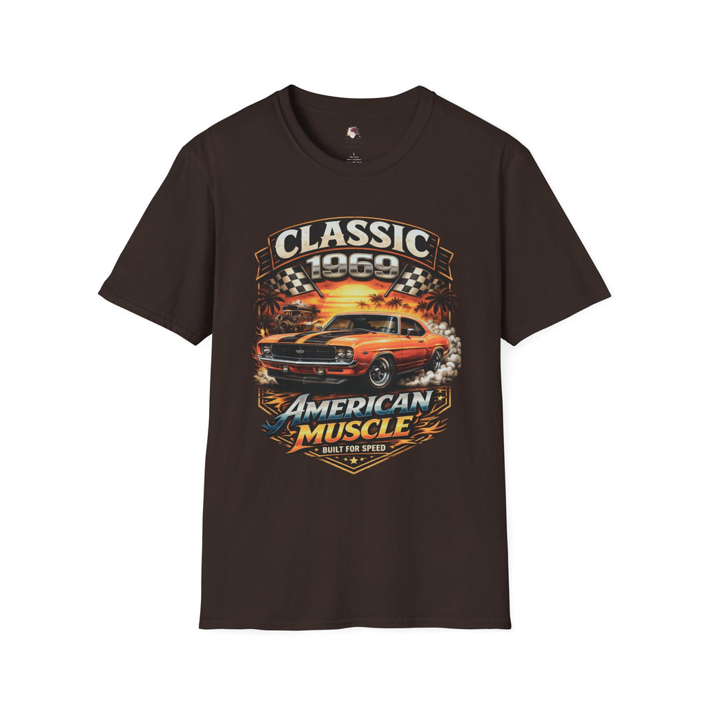 1969 Classic American Muscle Car T-Shirt | Vintage Camaro Graphic