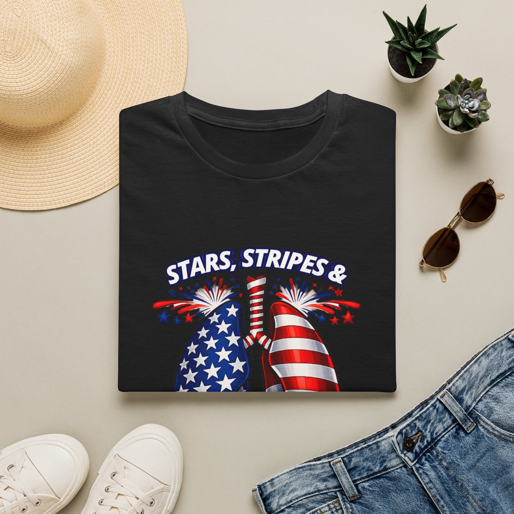Stars and Stripes Healthy Lungs Respiratory Therapist T-Shirt