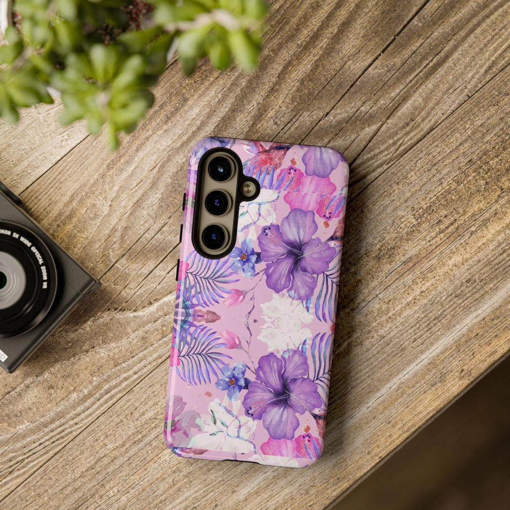 Phone Case, Artistic Floral Tough Case, Colorful Whimsical Trending Cover, Protective Device Shell, Stylish Smartphone Skin, Unique Mobile