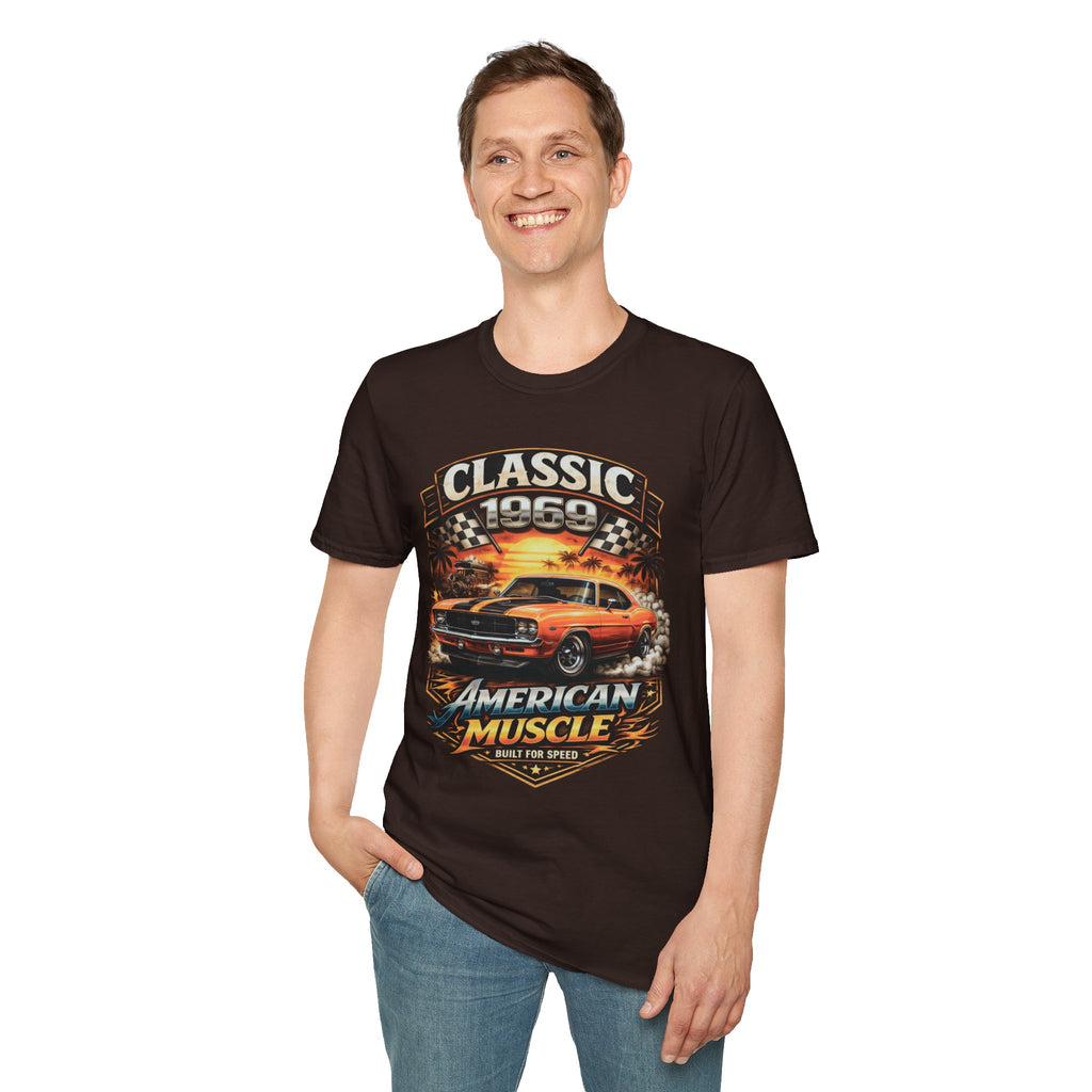 1969 Classic American Muscle Car T-Shirt | Vintage Camaro Graphic