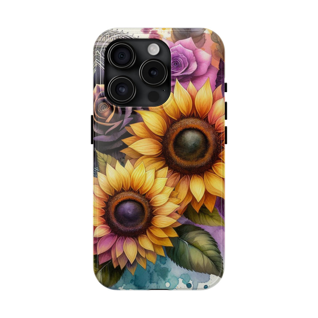Vibrant Floral Phone Cases, Tough Phone Cover, Artistic Protection, Gift for Flower Lovers, Colorful Phone Accessory