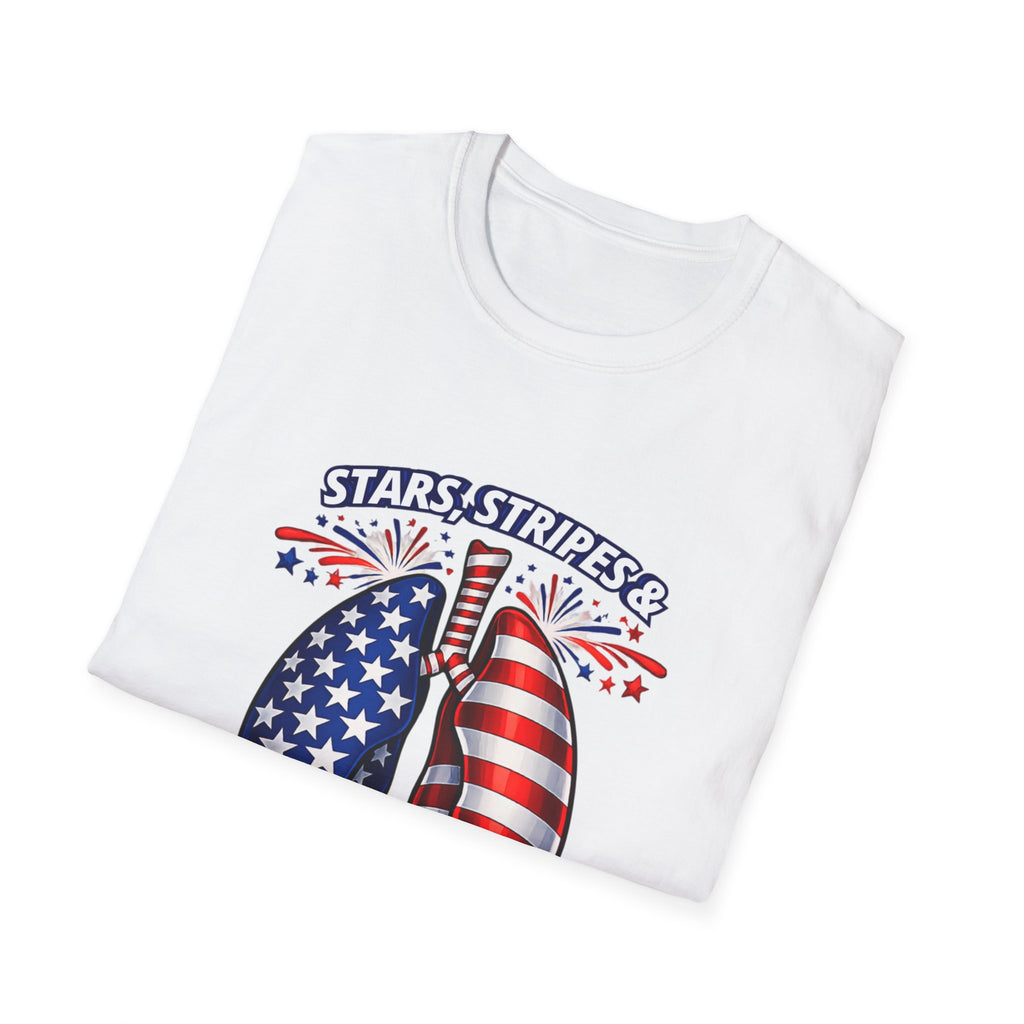 Stars and Stripes Healthy Lungs Respiratory Therapist T-Shirt