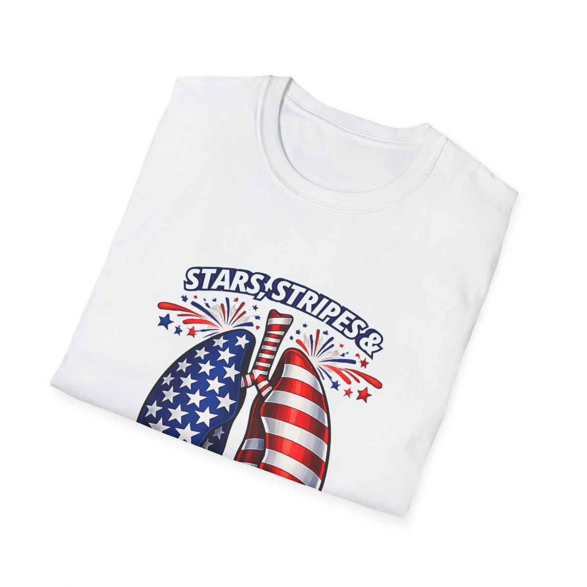 Stars and Stripes Healthy Lungs Respiratory Therapist T-Shirt