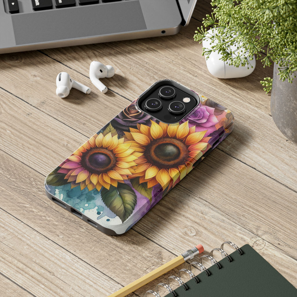 Vibrant Floral Phone Cases, Tough Phone Cover, Artistic Protection, Gift for Flower Lovers, Colorful Phone Accessory