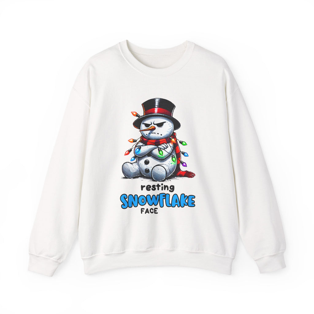 Resting Snowflake Face Snowman with Lights Sweatshirt