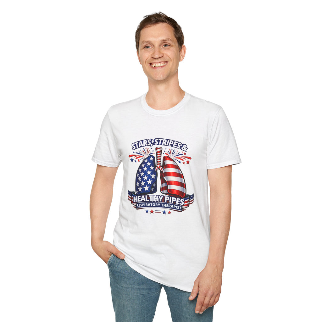 Stars and Stripes Healthy Lungs Respiratory Therapist T-Shirt