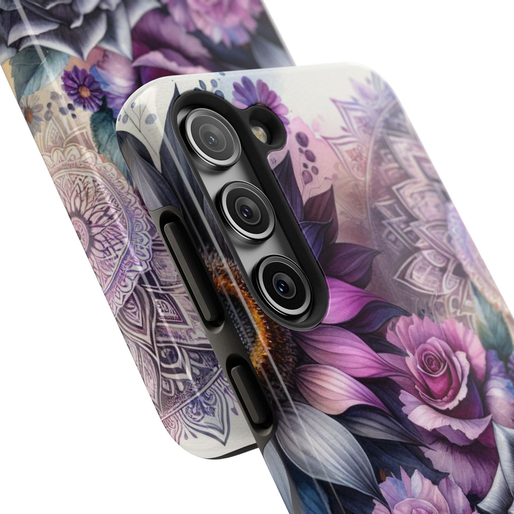 Artistic Floral Tough Phone Cases, Floral Design Phone Cover, Gift for Her, Beauty and Strength, Protective Case for Home