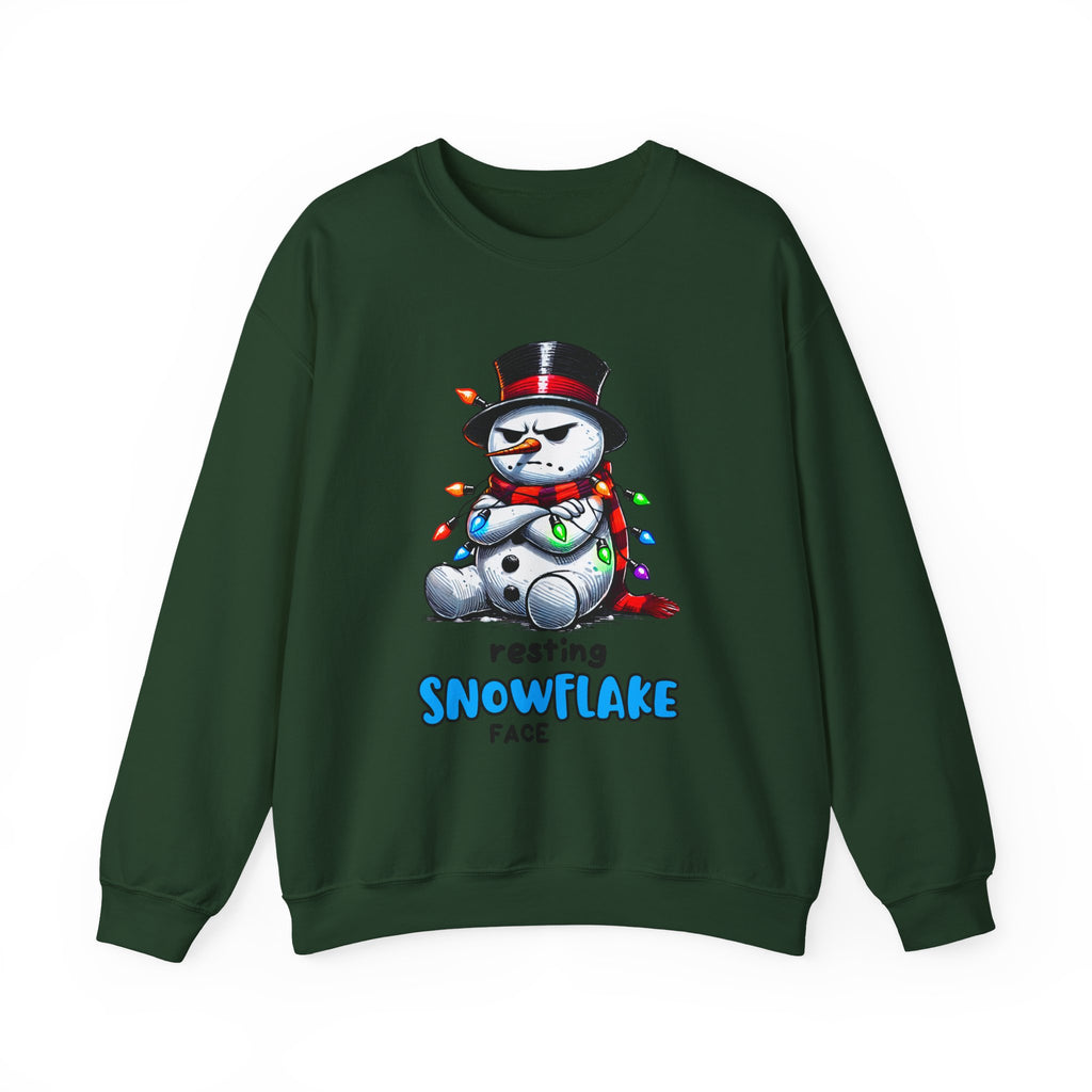 Resting Snowflake Face Snowman with Lights Sweatshirt