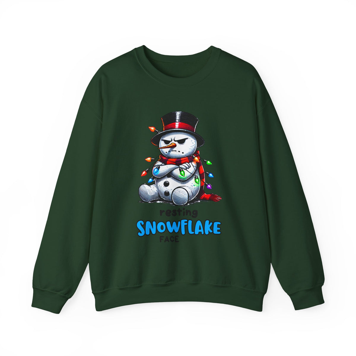 Resting Snowflake Face Snowman with Lights Sweatshirt