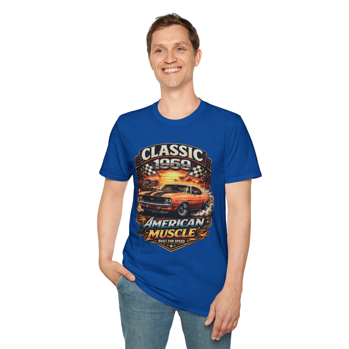 1969 Classic American Muscle Car T-Shirt | Vintage Camaro Graphic