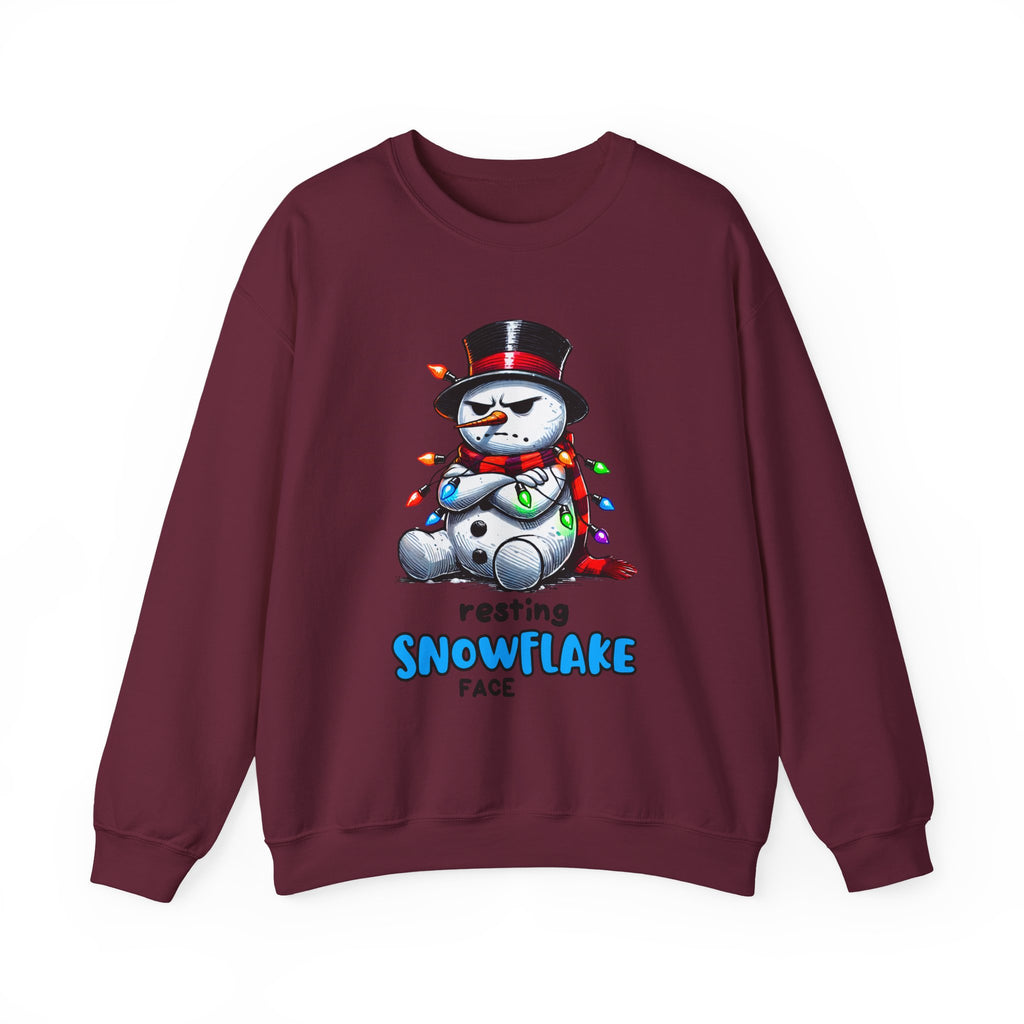 Resting Snowflake Face Snowman with Lights Sweatshirt
