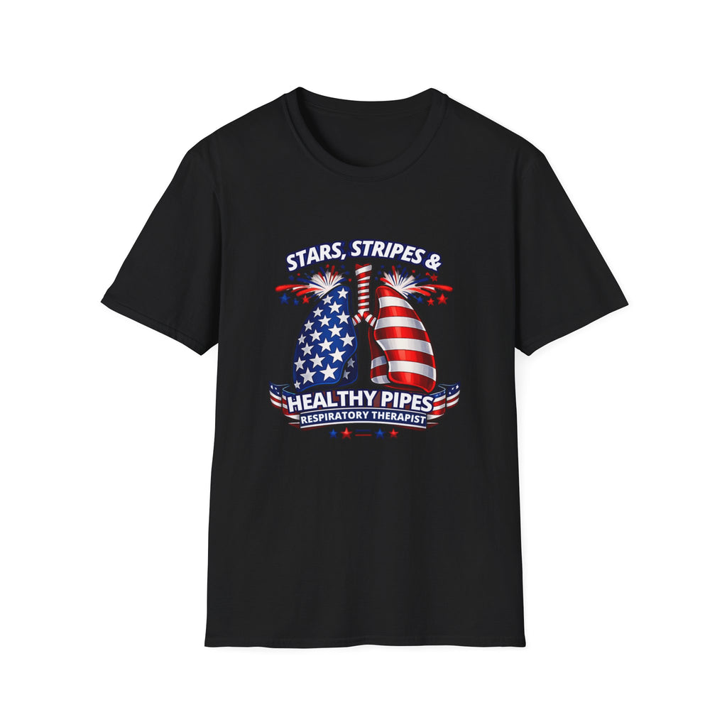Stars and Stripes Healthy Lungs Respiratory Therapist T-Shirt