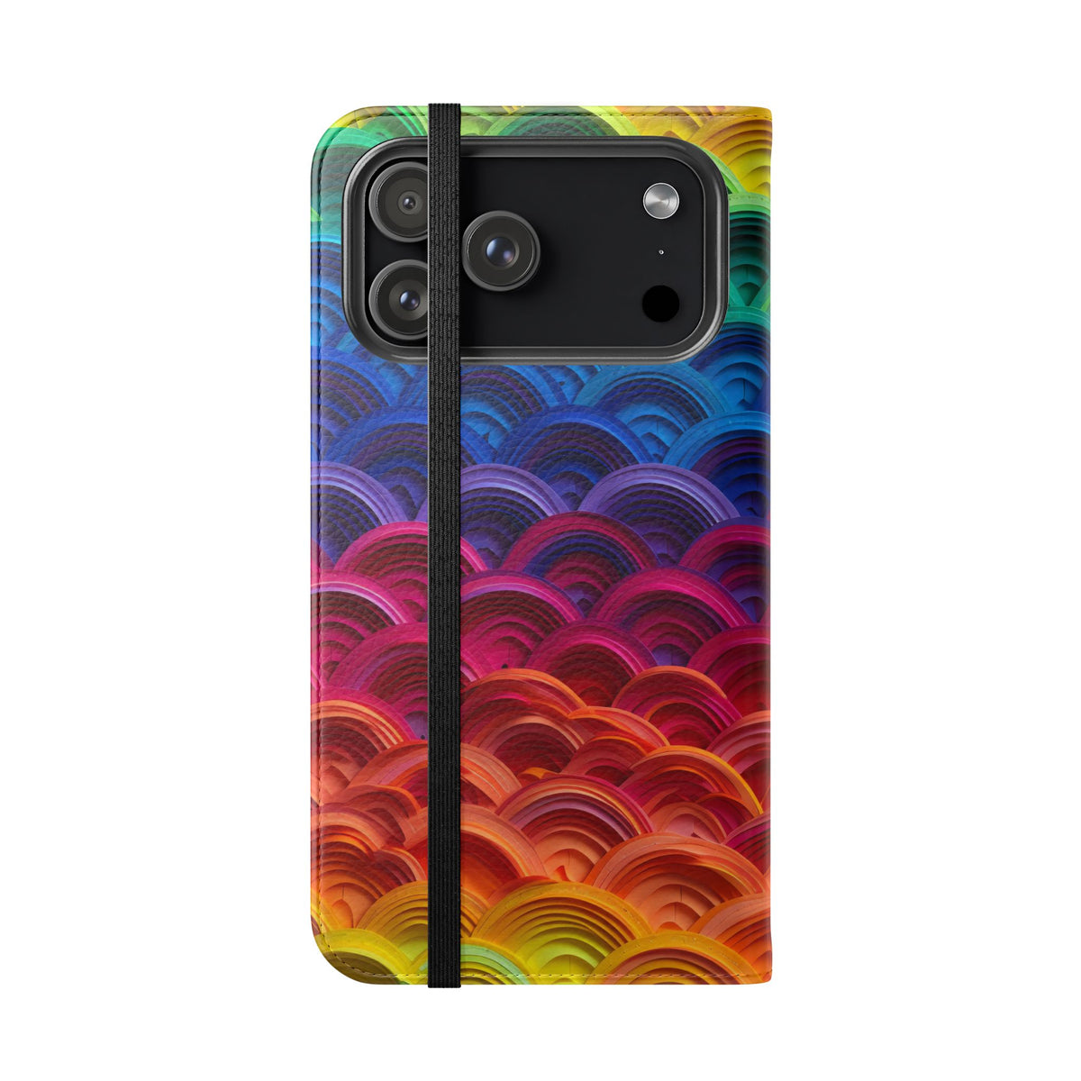 Rainbow Wave Scales Flip Case | Colorful Gradient Phone Cover