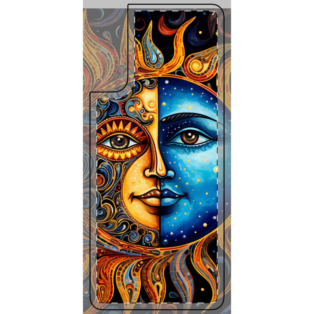 Sun and Moon Face Celestial Mandala Phone Skin | Boho Astrology