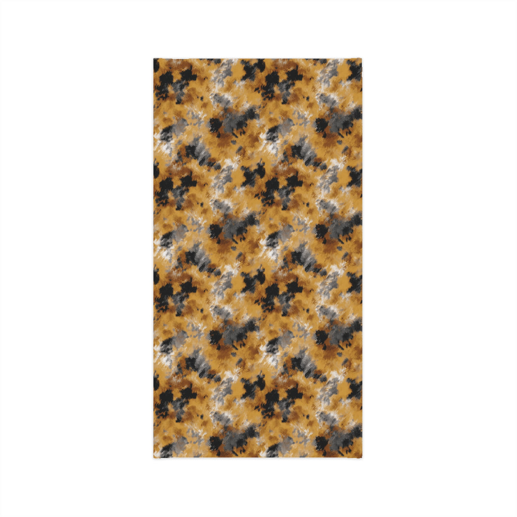 Golden Black Tie-Dye Abstract Cloud Pattern Neck Gaiter