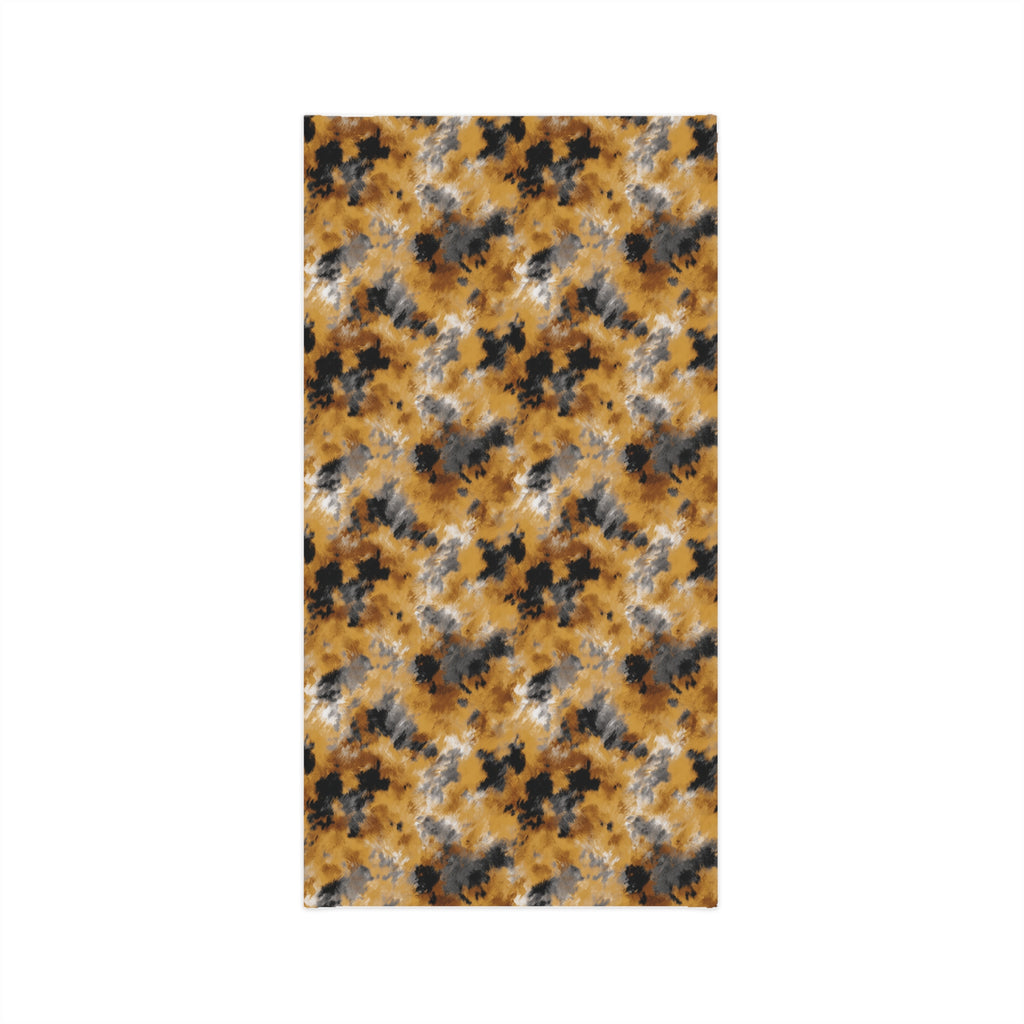 Golden Black Tie-Dye Abstract Cloud Pattern Neck Gaiter
