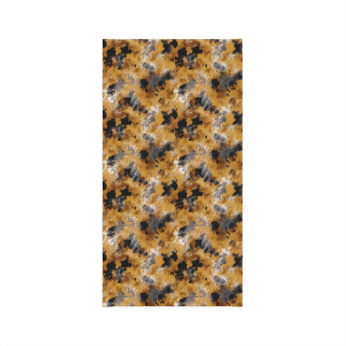 Golden Black Tie-Dye Abstract Cloud Pattern Neck Gaiter