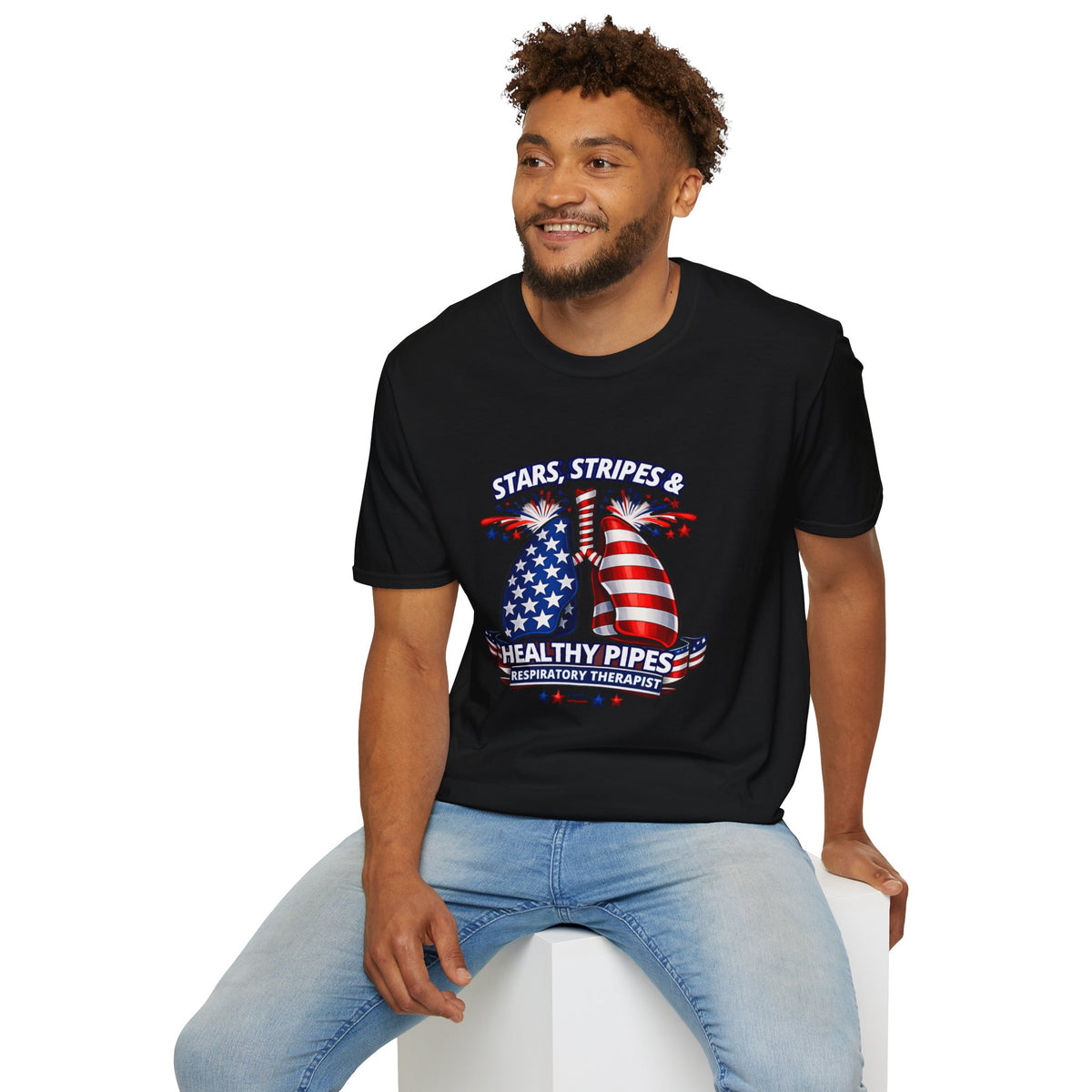 Stars and Stripes Healthy Lungs Respiratory Therapist T-Shirt