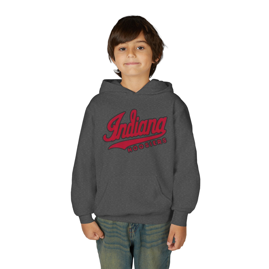 Indiana Hoosiers Youth Hoodie | College Script Sweatshirt | Crimson Team Logo | Kids IU Fan Pullover | Game Day Gift