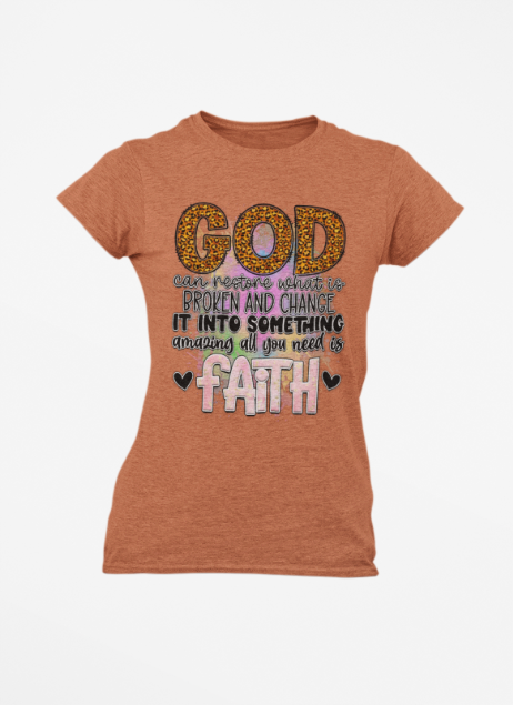 Faithful Inspirational God Can Restore Unisex Heavy Cotton Tee, Christian Tee, Religious Shirt, Spiritual Tee, Inspirational T-Shirt,