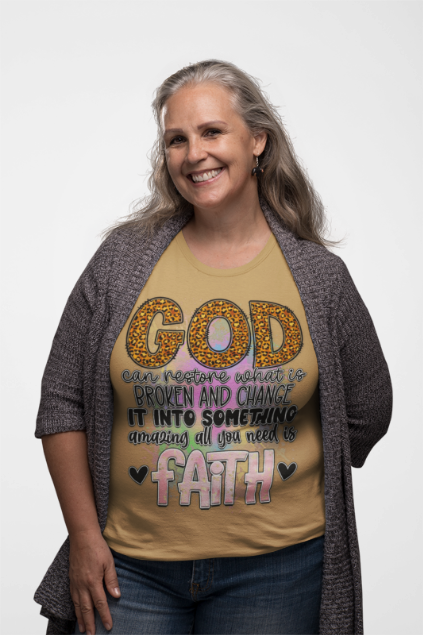 Faithful Inspirational God Can Restore Unisex Heavy Cotton Tee, Christian Tee, Religious Shirt, Spiritual Tee, Inspirational T-Shirt,