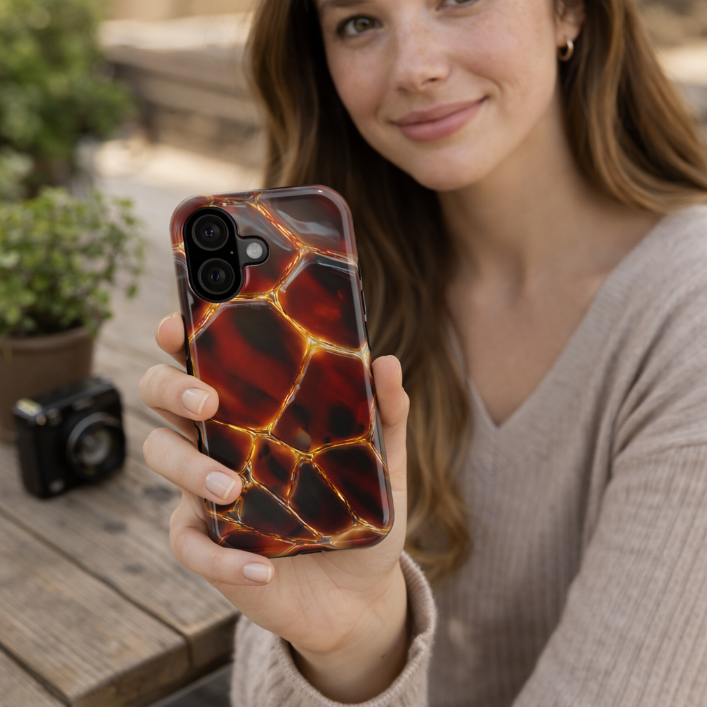 Molten Amber Tortoiseshell Phone Case | Impact-Resistant Case