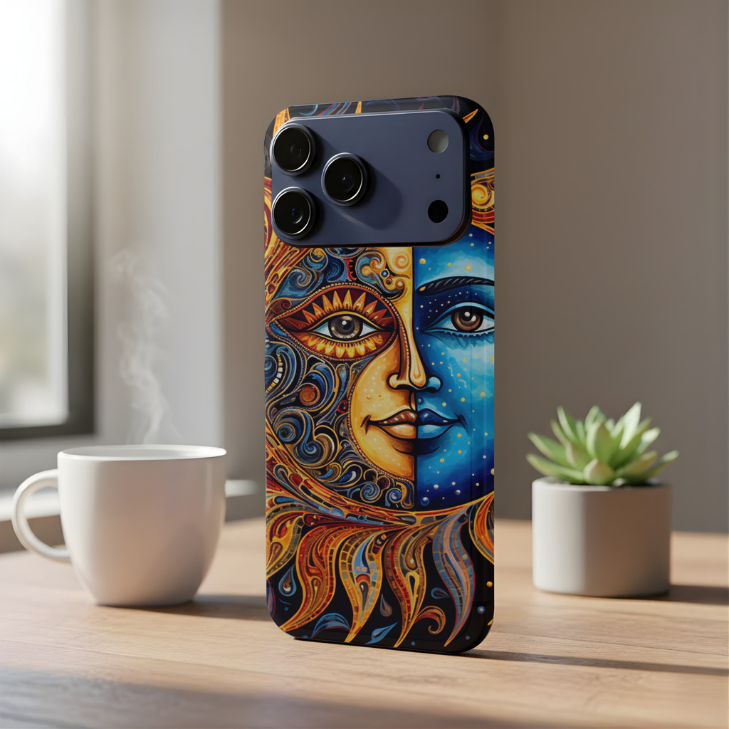 Sun and Moon Face Phone Case | Tough Magnetic Case