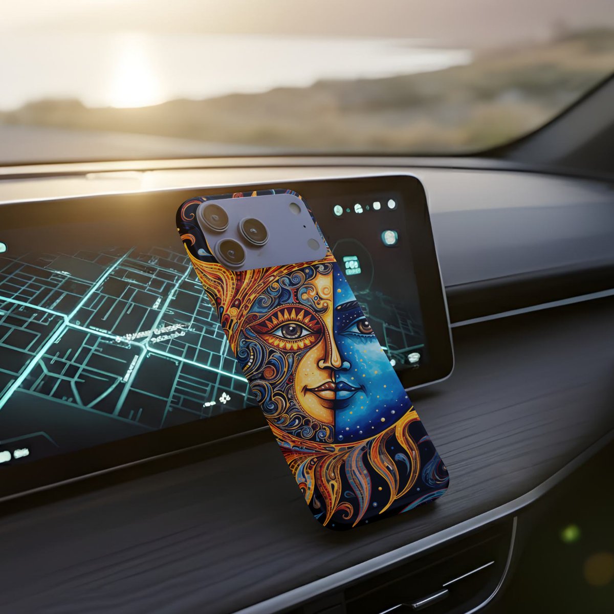 Sun and Moon Face Phone Case | Tough Magnetic Case