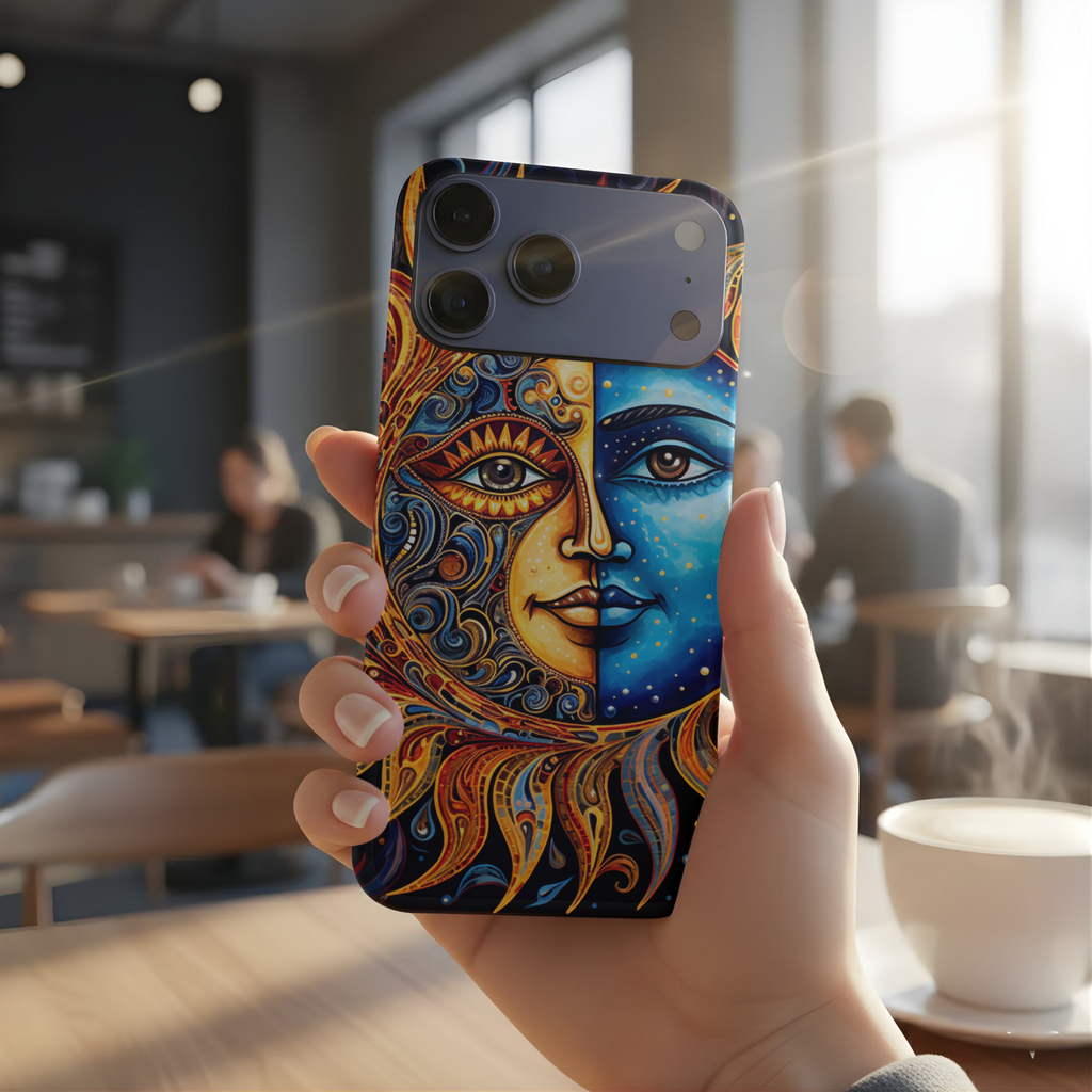 Sun and Moon Face Phone Case | Tough Magnetic Case