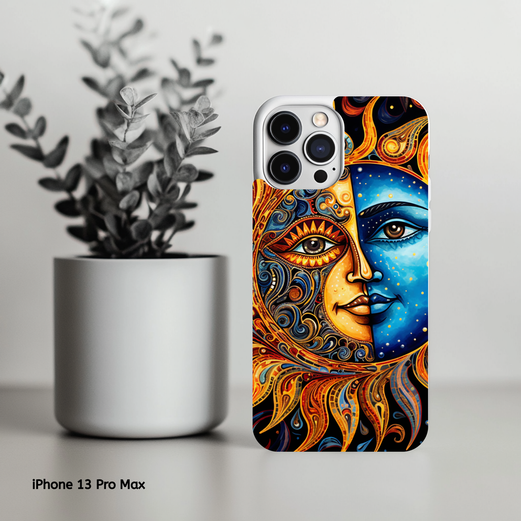 Sun and Moon Face Celestial Mandala Phone Skin | Boho Astrology