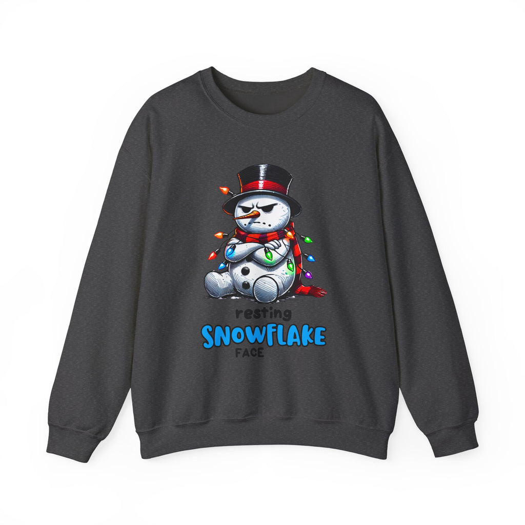 Resting Snowflake Face Snowman with Lights Sweatshirt