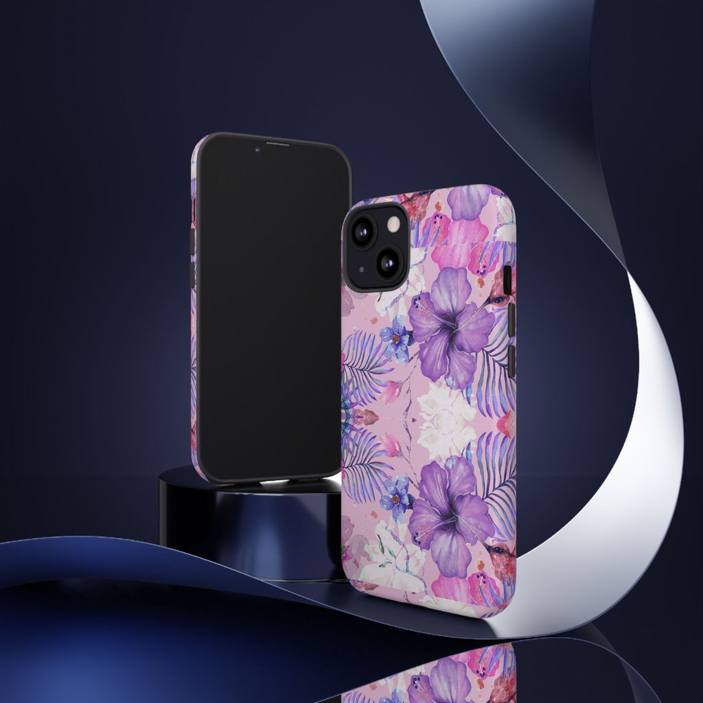 Phone Case, Artistic Floral Tough Case, Colorful Whimsical Trending Cover, Protective Device Shell, Stylish Smartphone Skin, Unique Mobile