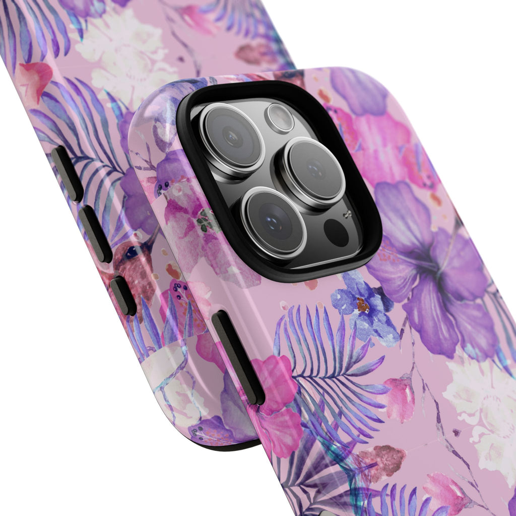 Phone Case, Artistic Floral Tough Case, Colorful Whimsical Trending Cover, Protective Device Shell, Stylish Smartphone Skin, Unique Mobile