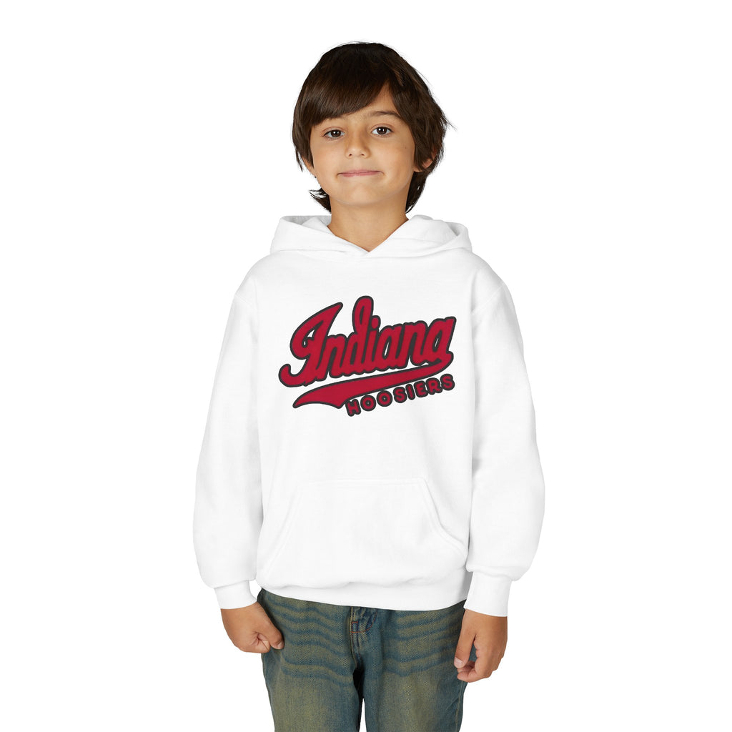 Indiana Hoosiers Youth Hoodie | College Script Sweatshirt | Crimson Team Logo | Kids IU Fan Pullover | Game Day Gift