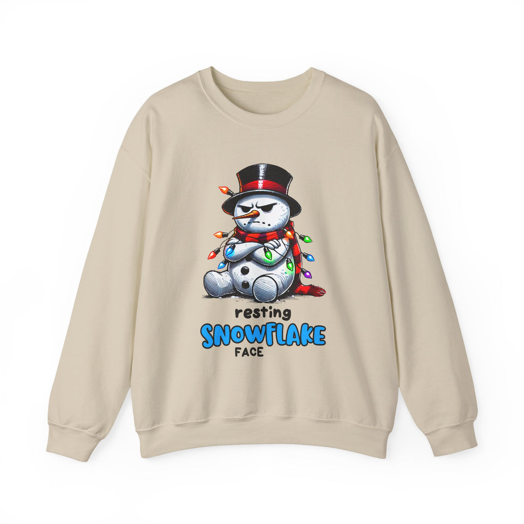 Resting Snowflake Face Snowman with Lights Sweatshirt
