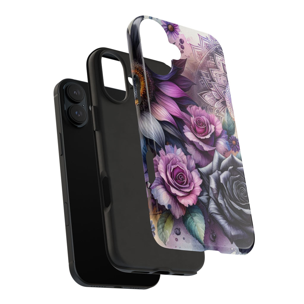 Artistic Floral Tough Phone Cases, Floral Design Phone Cover, Gift for Her, Beauty and Strength, Protective Case for Home