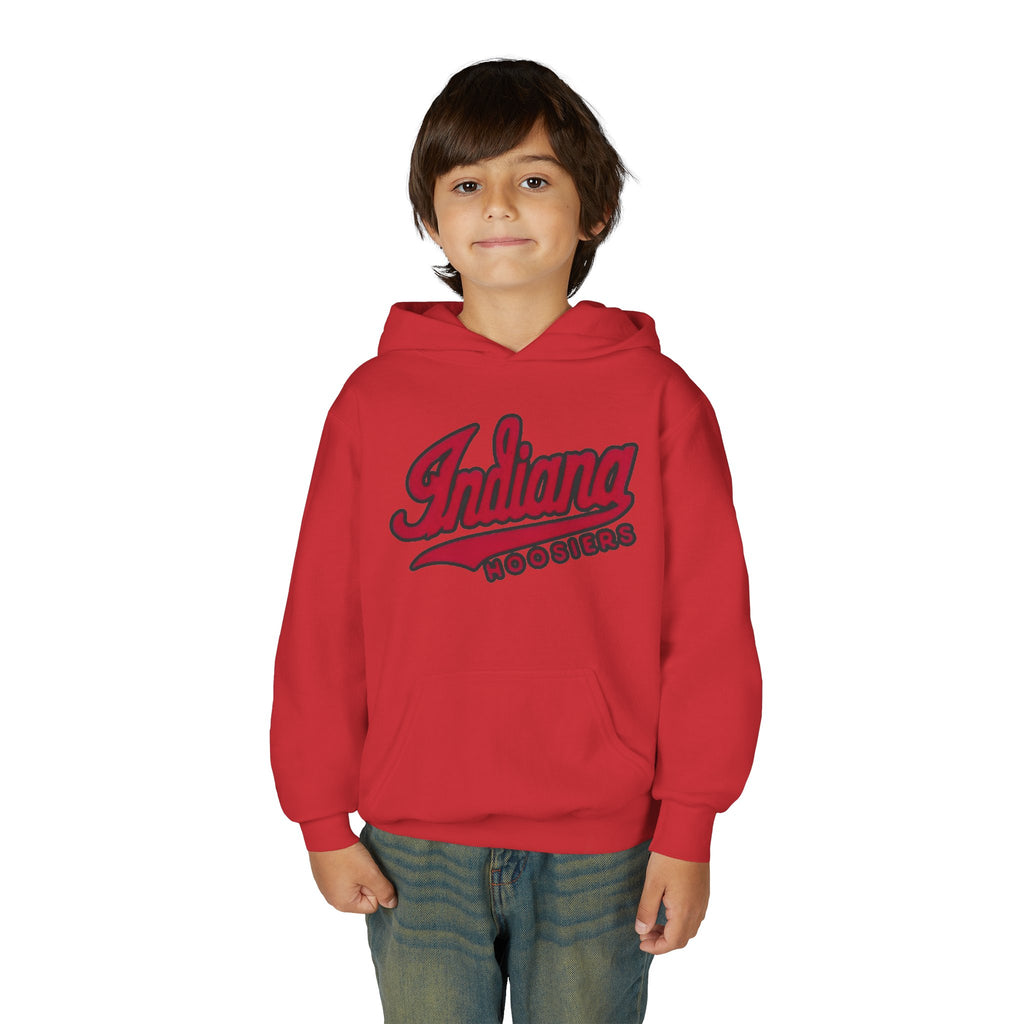 Indiana Hoosiers Youth Hoodie | College Script Sweatshirt | Crimson Team Logo | Kids IU Fan Pullover | Game Day Gift