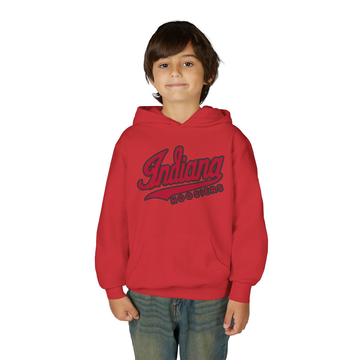 Indiana Hoosiers Youth Hoodie | College Script Sweatshirt | Crimson Team Logo | Kids IU Fan Pullover | Game Day Gift