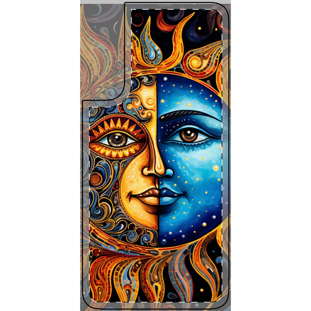 Sun and Moon Face Celestial Mandala Phone Skin | Boho Astrology