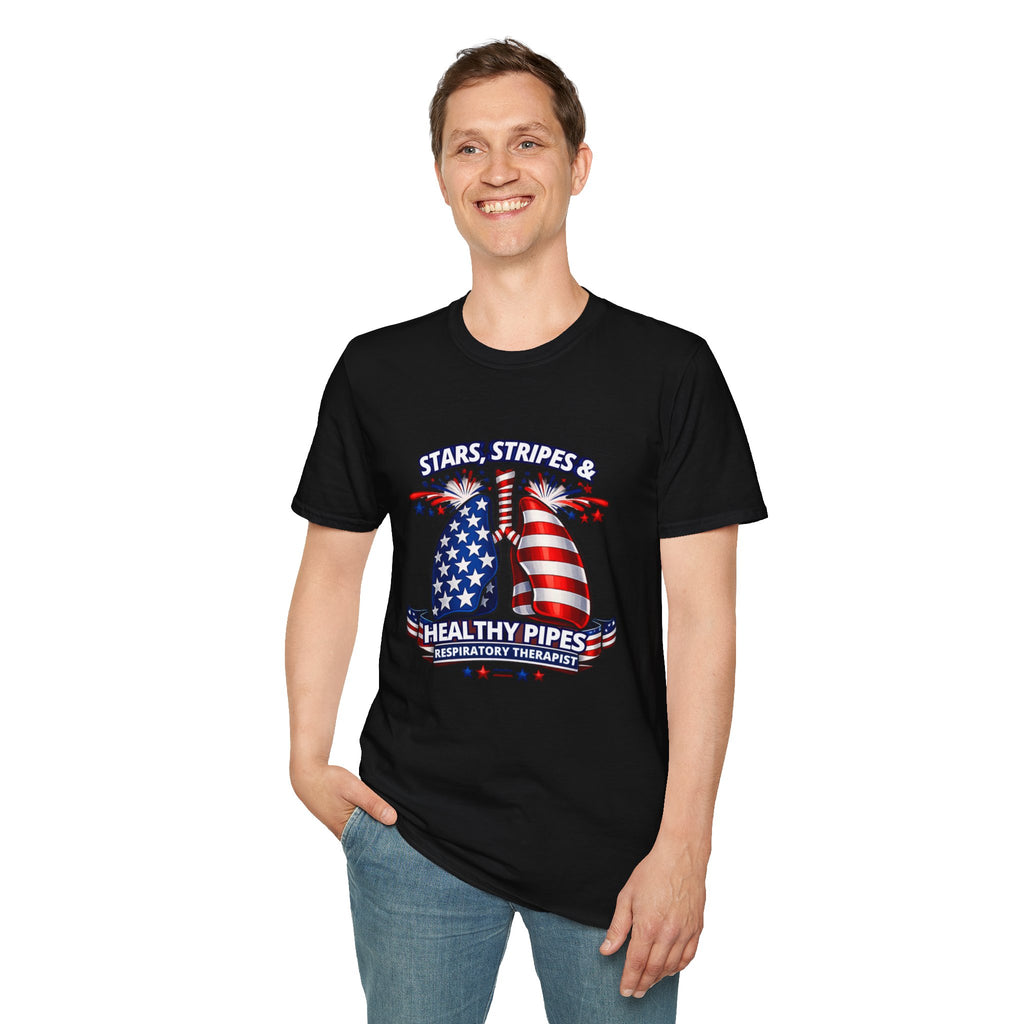 Stars and Stripes Healthy Lungs Respiratory Therapist T-Shirt