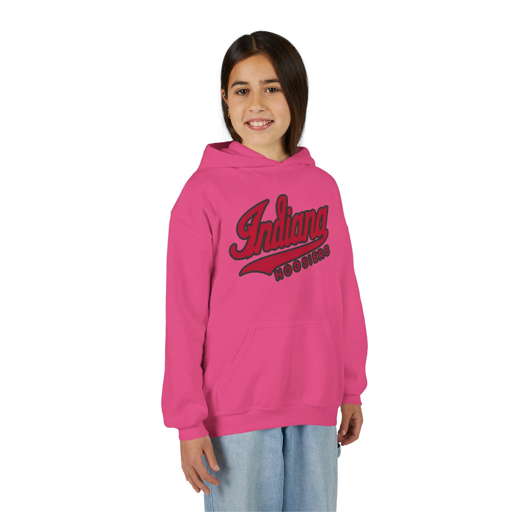 Indiana Hoosiers Youth Hoodie | College Script Sweatshirt | Crimson Team Logo | Kids IU Fan Pullover | Game Day Gift