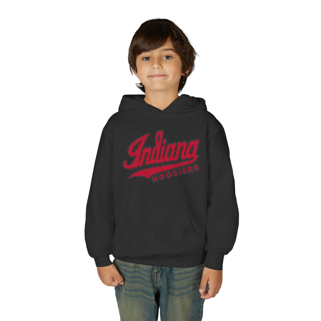 Indiana Hoosiers Youth Hoodie | College Script Sweatshirt | Crimson Team Logo | Kids IU Fan Pullover | Game Day Gift